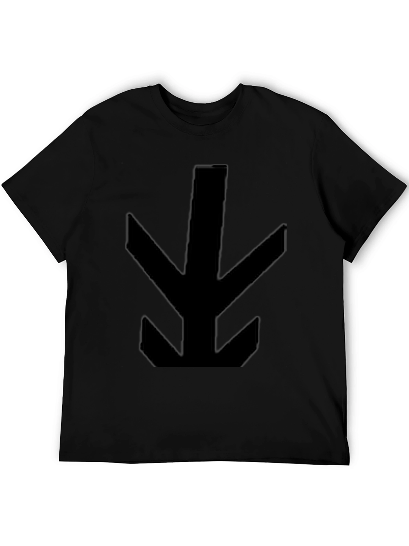 Mens Black T-Shirt with Abstract Arrow Design
