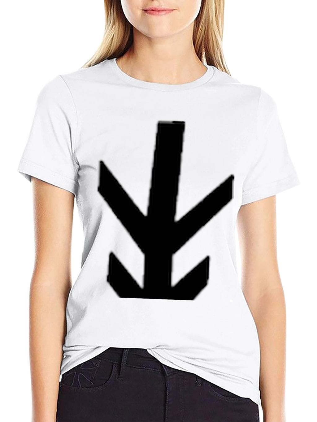 Mens Black T-Shirt with Abstract Arrow Design