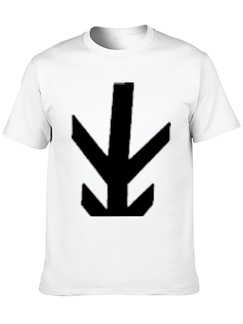 Mens Black T-Shirt with Abstract Arrow Design