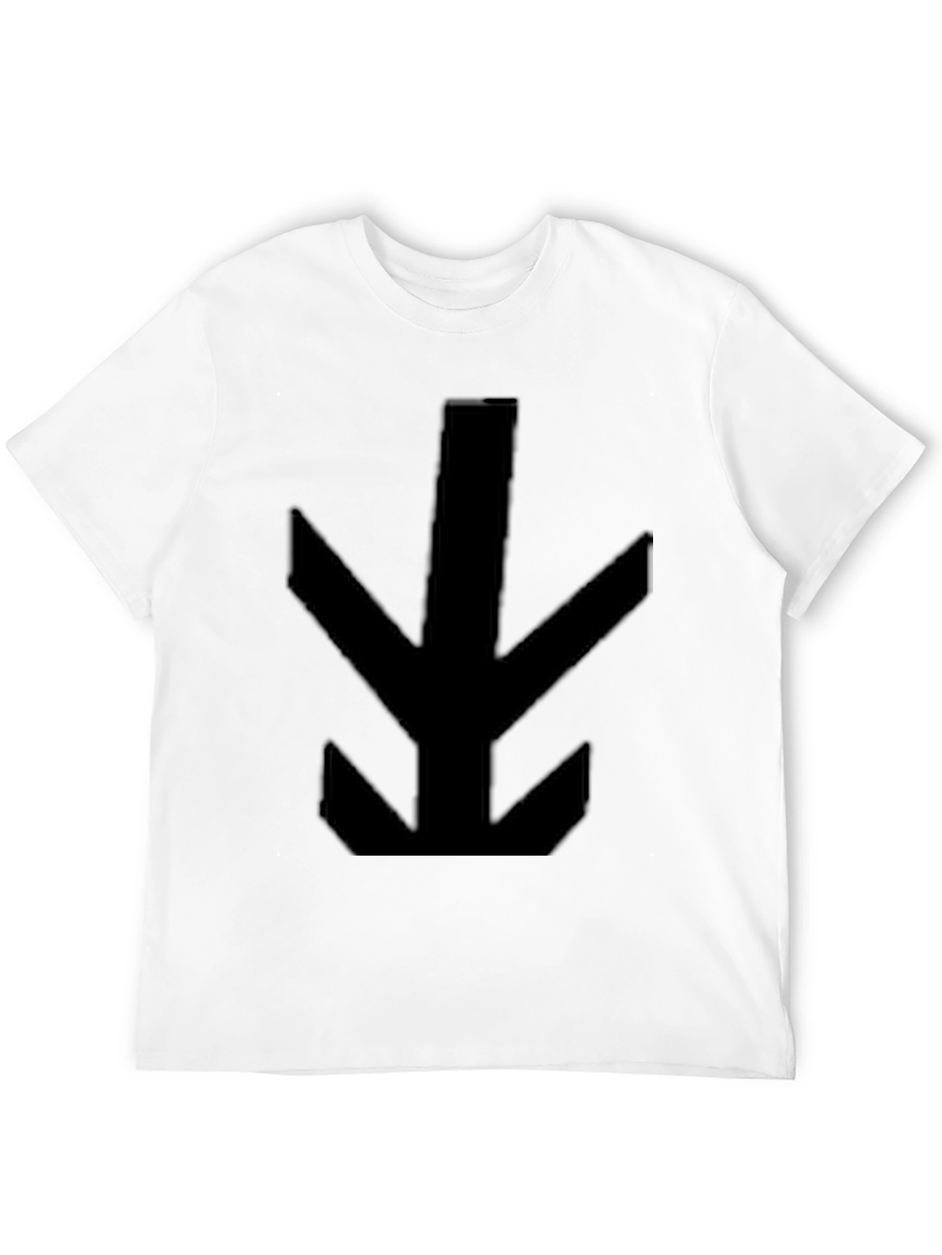 Mens Black T-Shirt with Abstract Arrow Design
