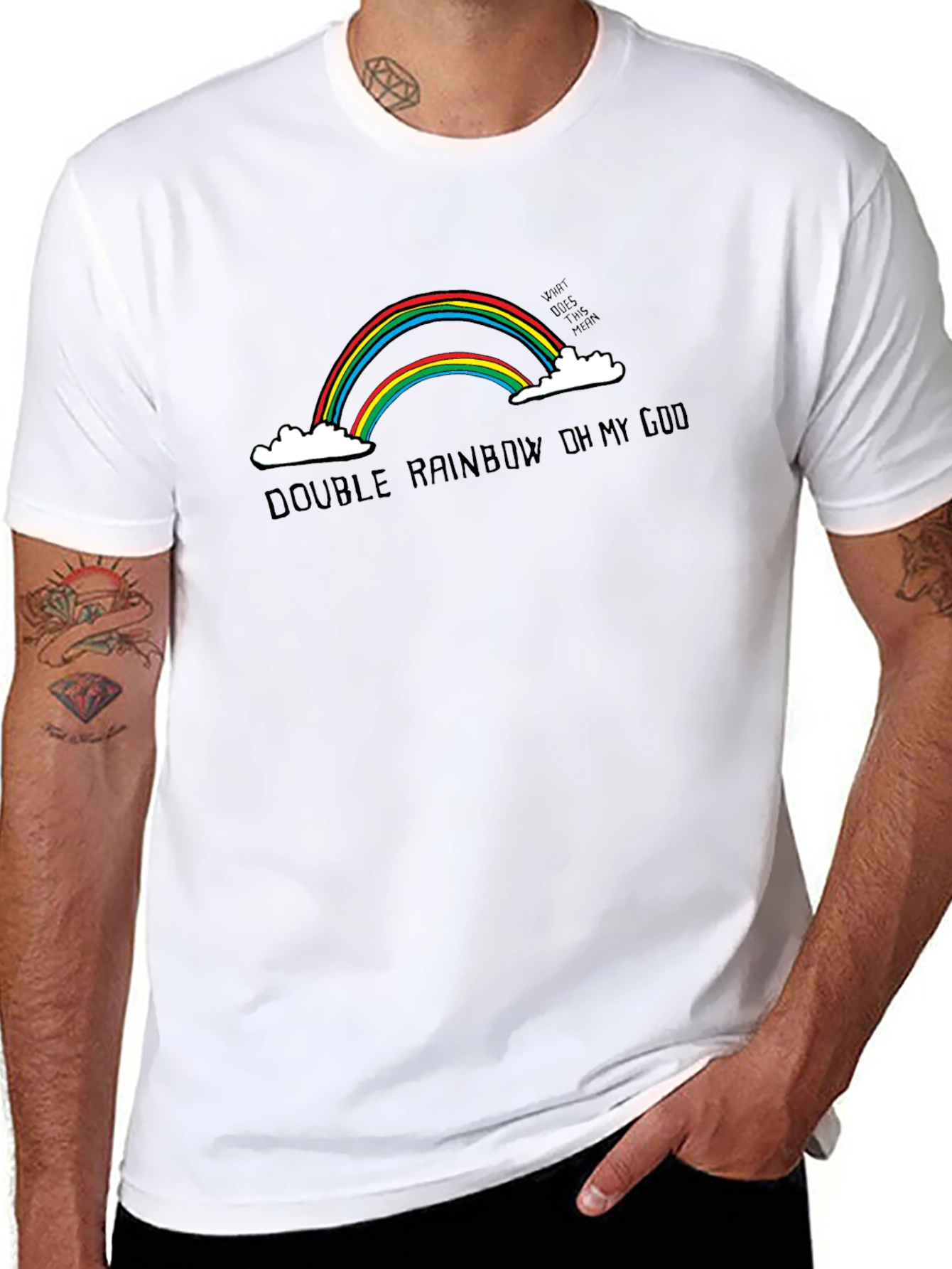 Double Rainbow T-Shirt Funny Graphic Tee