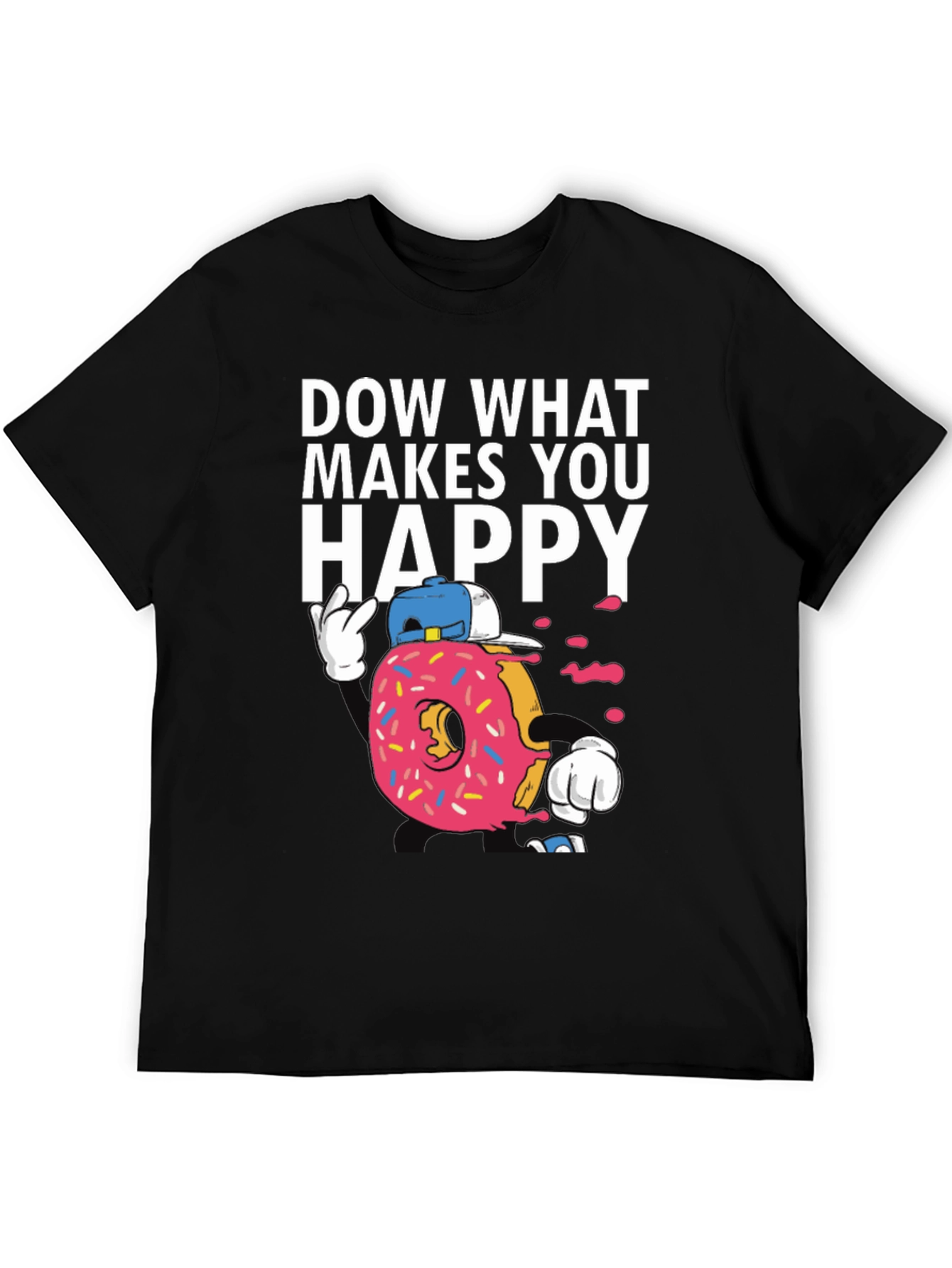 Funny Donut Graphic T-Shirt - Do What Makes You Happy