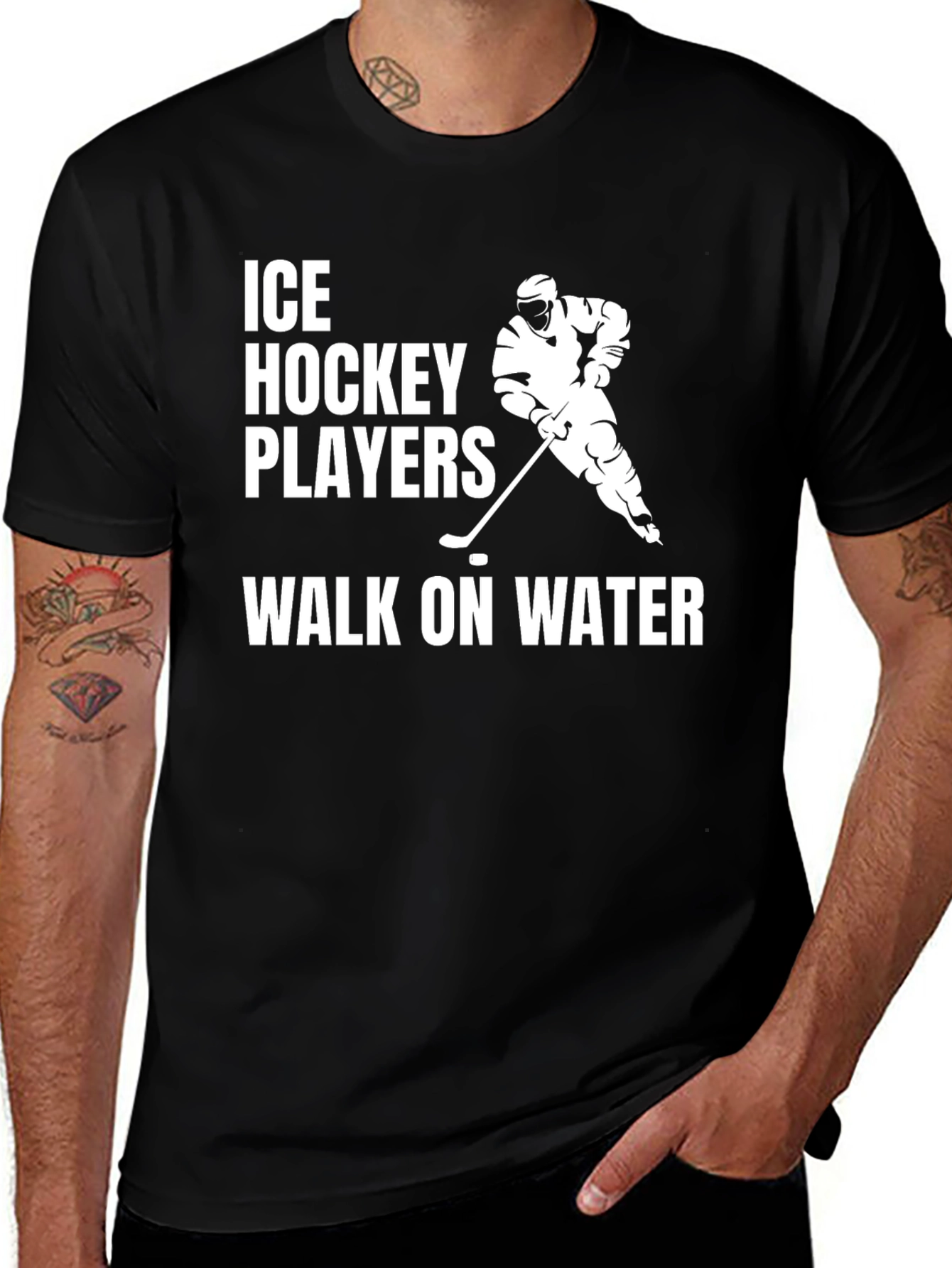 Ice Hockey Player T-Shirt - Walk on Water Graphic Tee