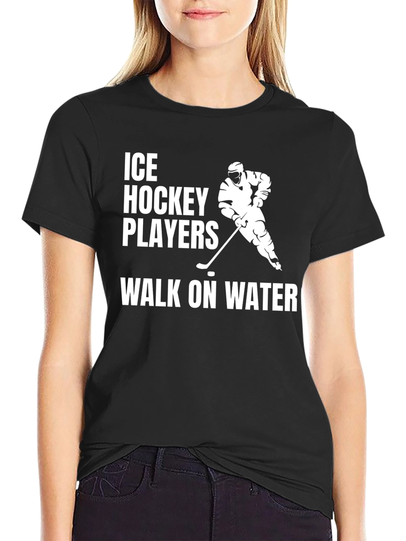 Ice Hockey Player T-Shirt - Walk on Water Graphic Tee