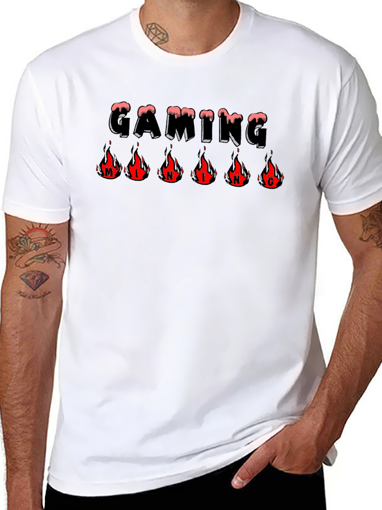 Gaming Mind T-Shirt - Fire Logo Graphic Tee