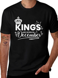 Kings Are Born In December Black T-Shirt