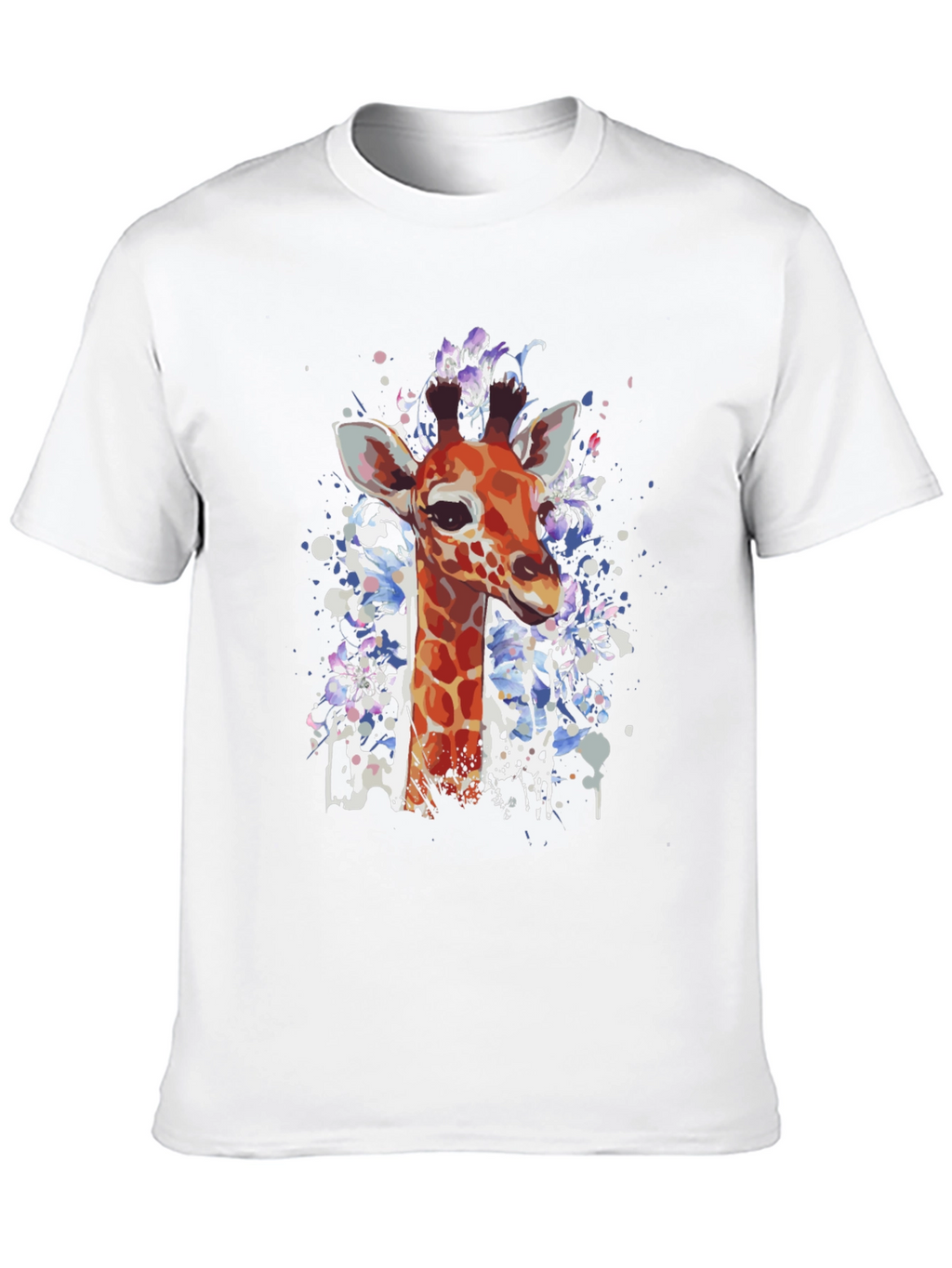Giraffe Art Print Black T-Shirt