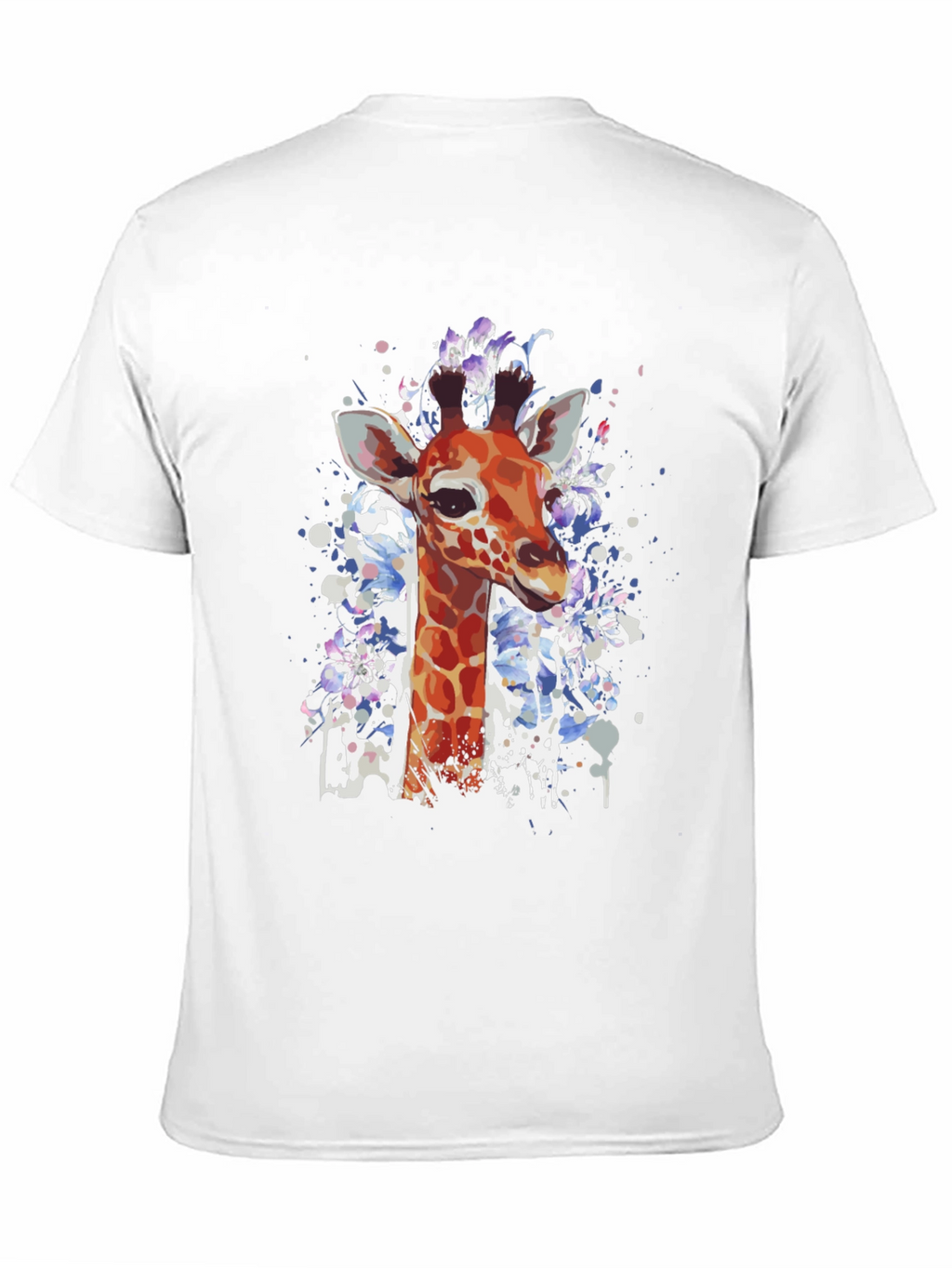 Giraffe Art Print Black T-Shirt