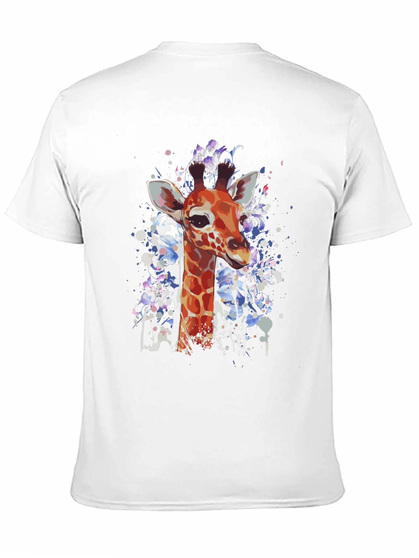 Giraffe Art Print Black T-Shirt