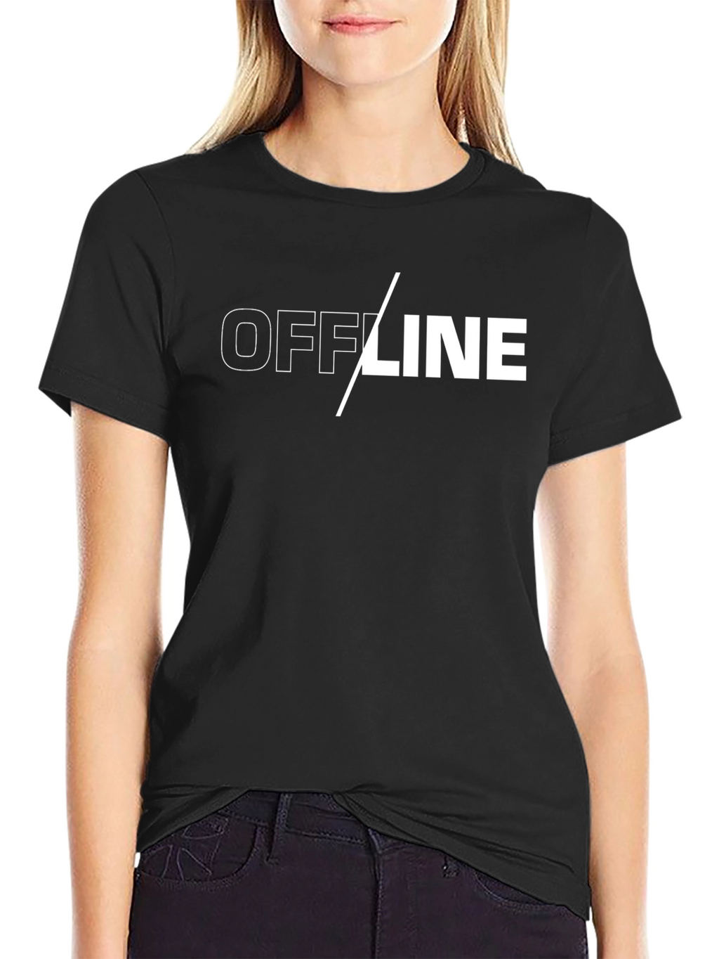 Offline Mode Black T-Shirt - Modern Graphic Tee