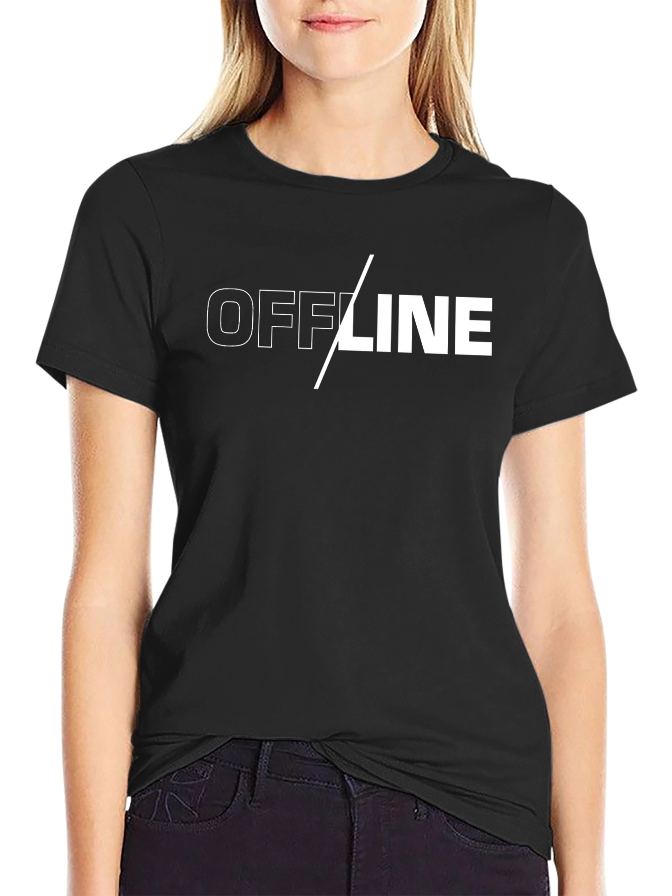 Offline Mode Black T-Shirt - Modern Graphic Tee