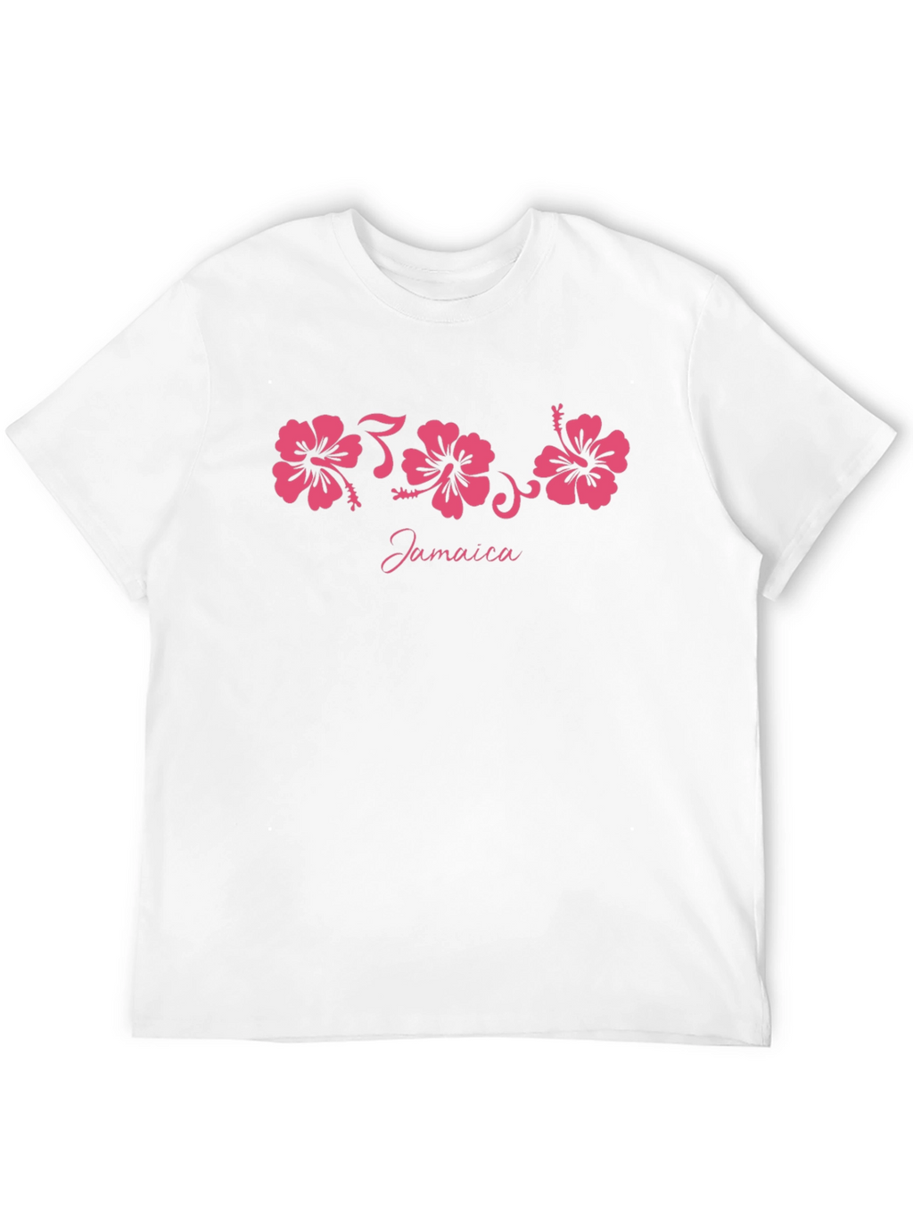 Jamaica Hibiscus Flower Black T-Shirt