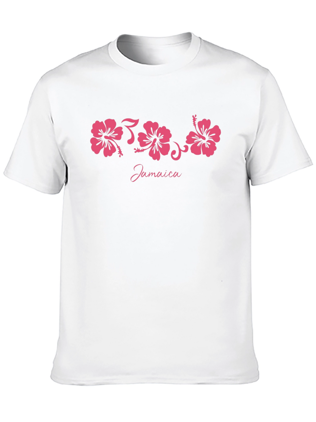 Jamaica Hibiscus Flower Black T-Shirt