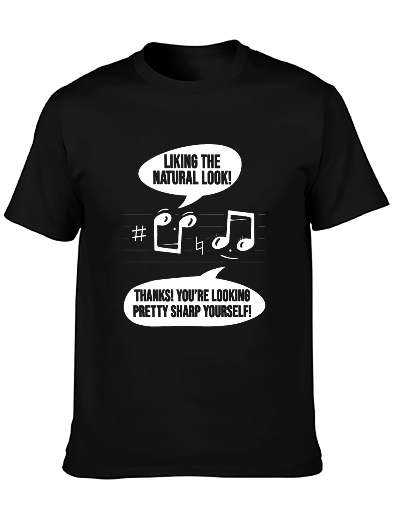Music Humor T-Shirt - Looking Sharp Pun Design