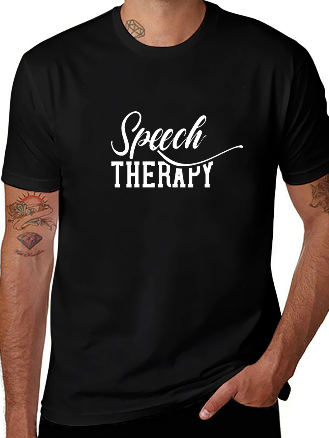 Speech Therapy Graphic Tee - Black Cotton T-Shirt