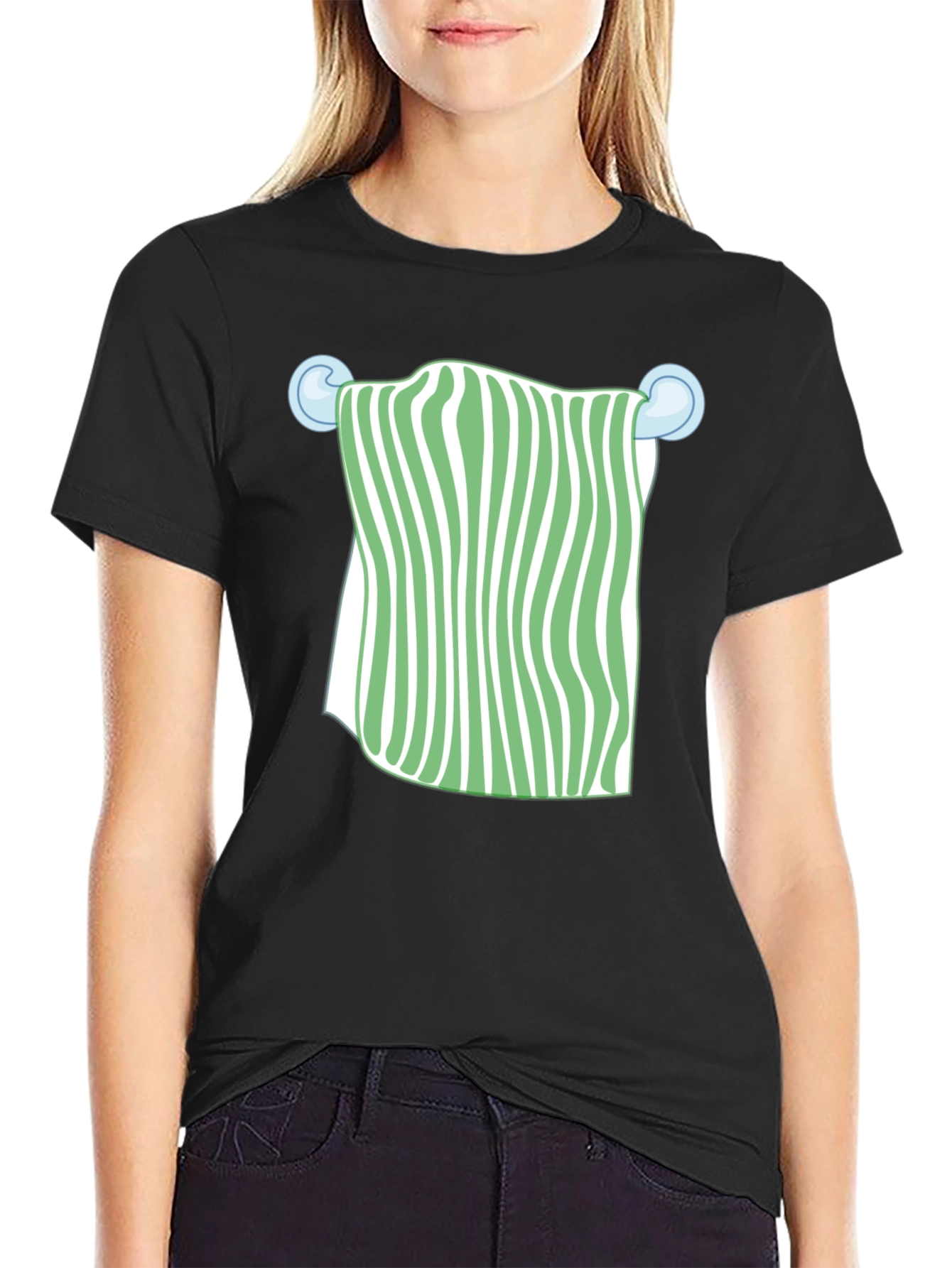 Striped Towel Graphic T-Shirt | Trendy Casual Wear