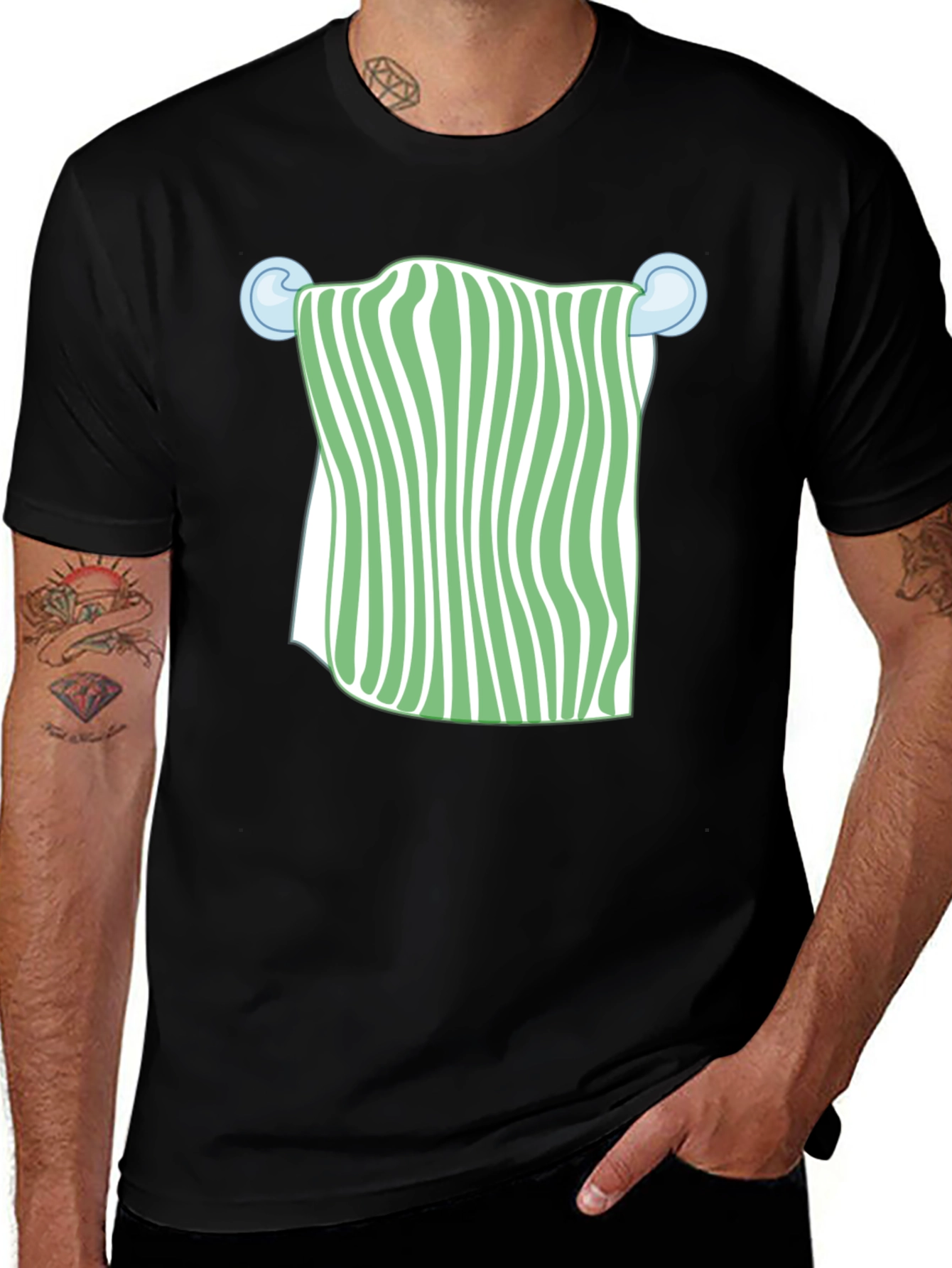Striped Towel Graphic T-Shirt | Trendy Casual Wear