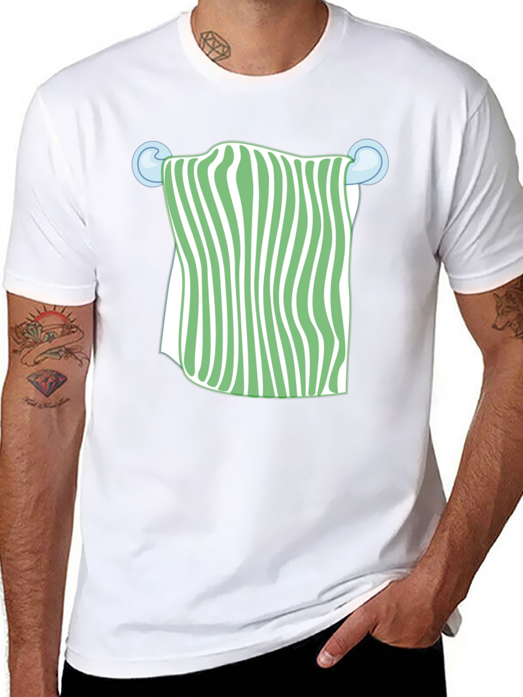 Striped Towel Graphic T-Shirt | Trendy Casual Wear