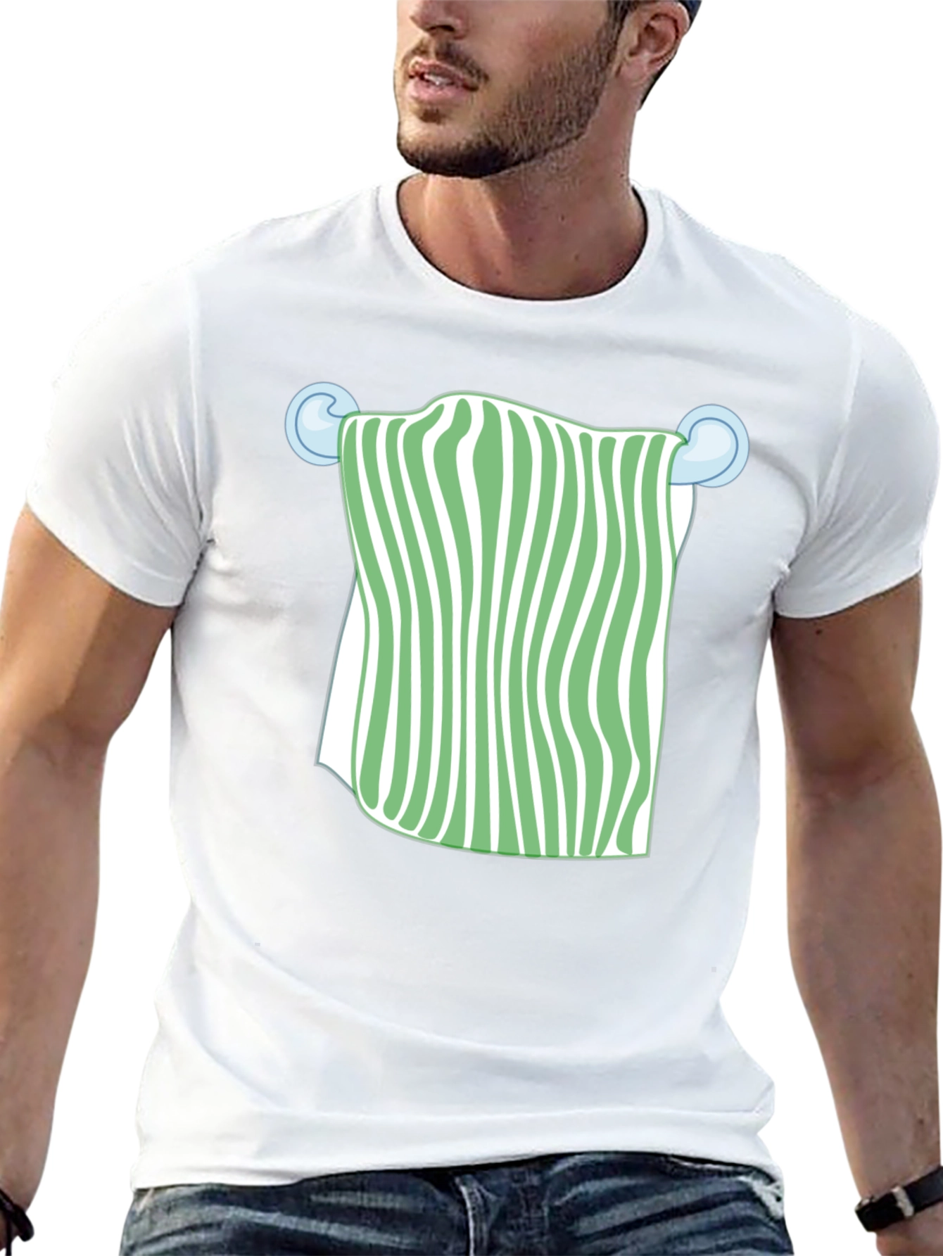 Striped Towel Graphic T-Shirt | Trendy Casual Wear