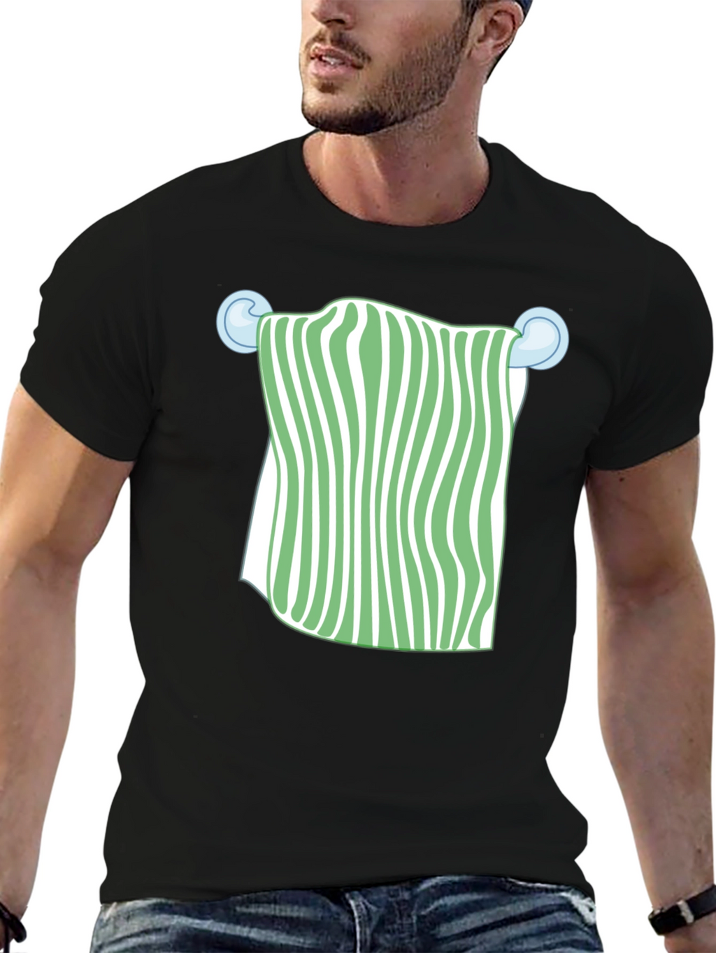 Striped Towel Graphic T-Shirt | Trendy Casual Wear