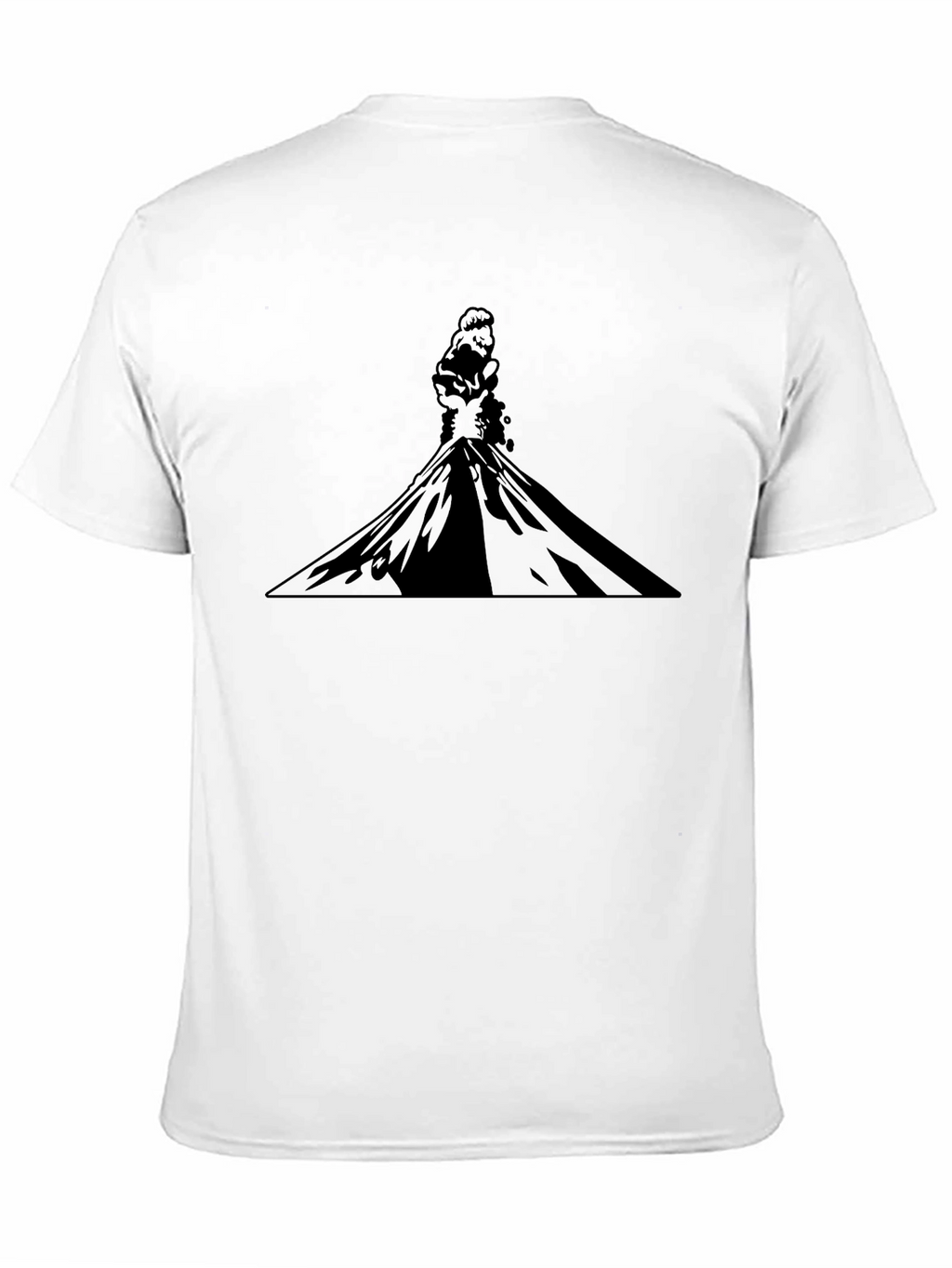 Black Graphic Tee - Volcanic Silhouette Print