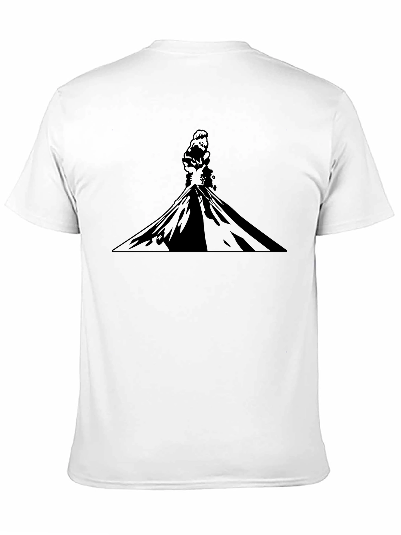 Black Graphic Tee - Volcanic Silhouette Print
