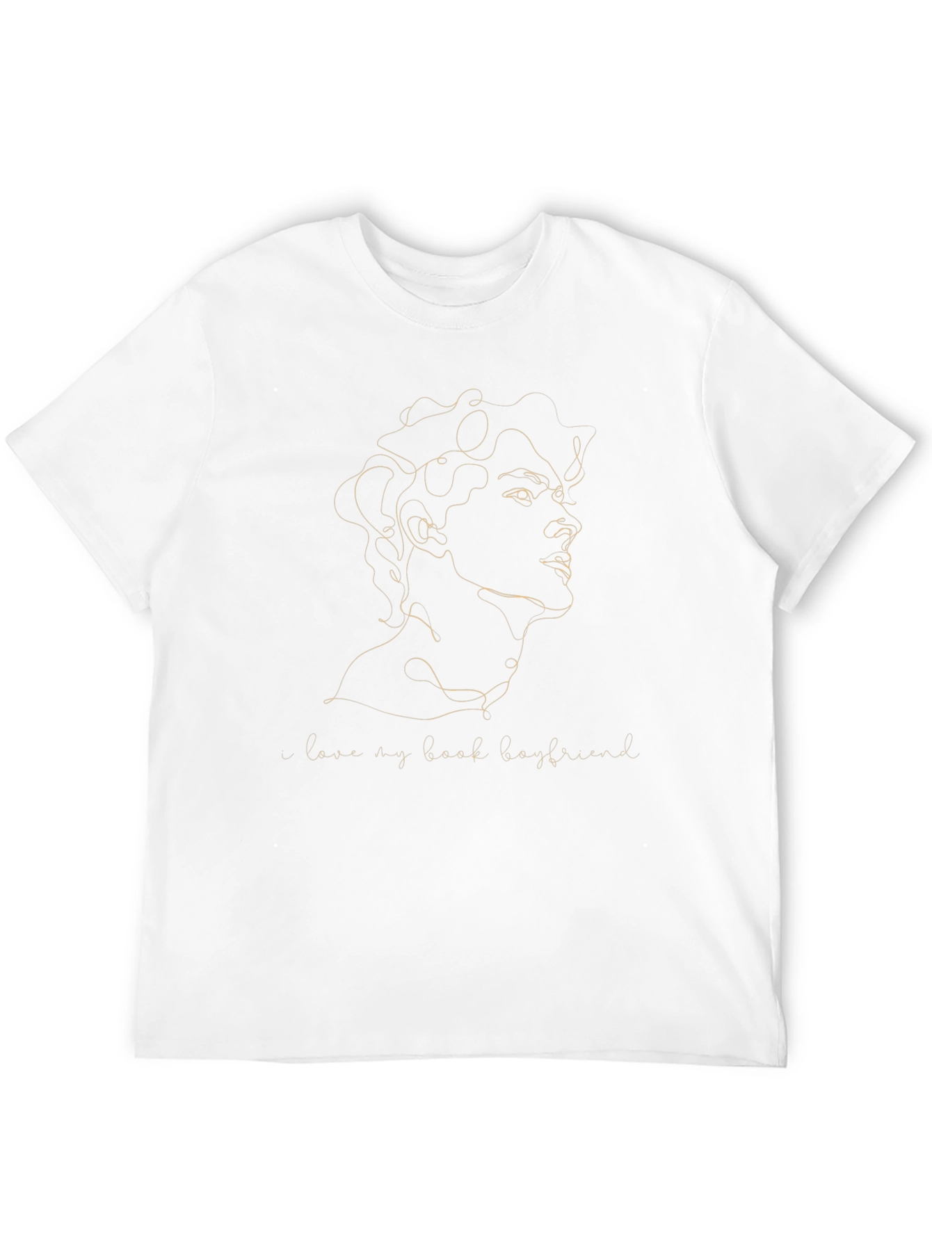 Line Art Boyfriend T-Shirt - Soft Black Tee