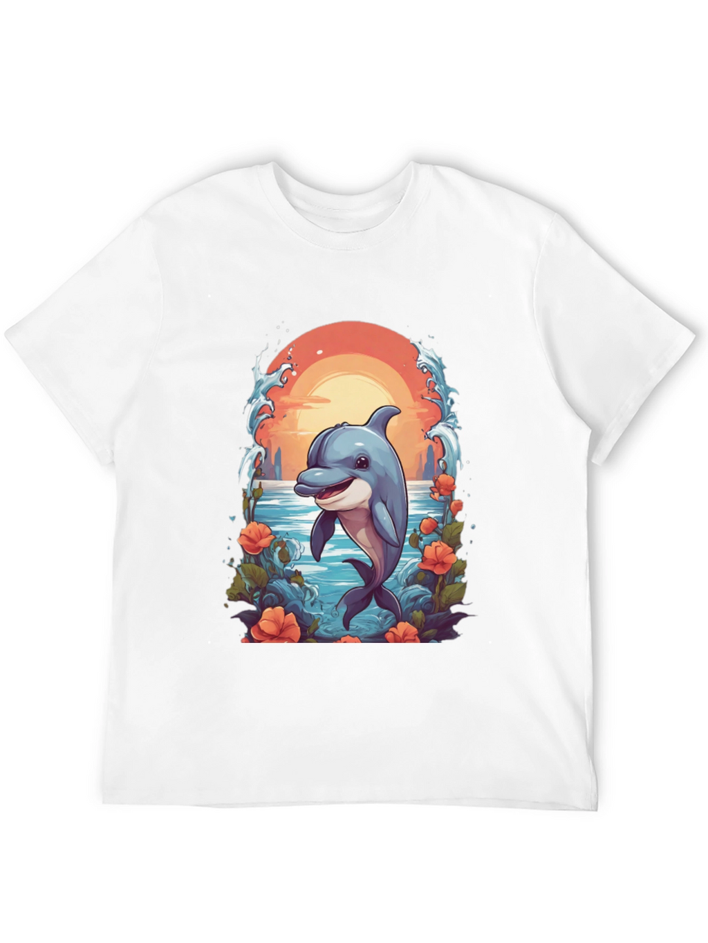 Dolphin Sunset Graphic T-Shirt