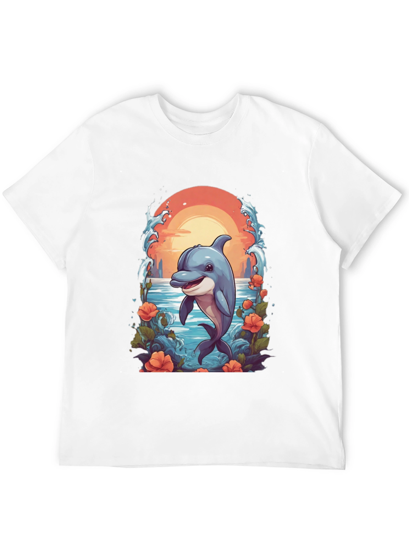 Dolphin Sunset Graphic T-Shirt