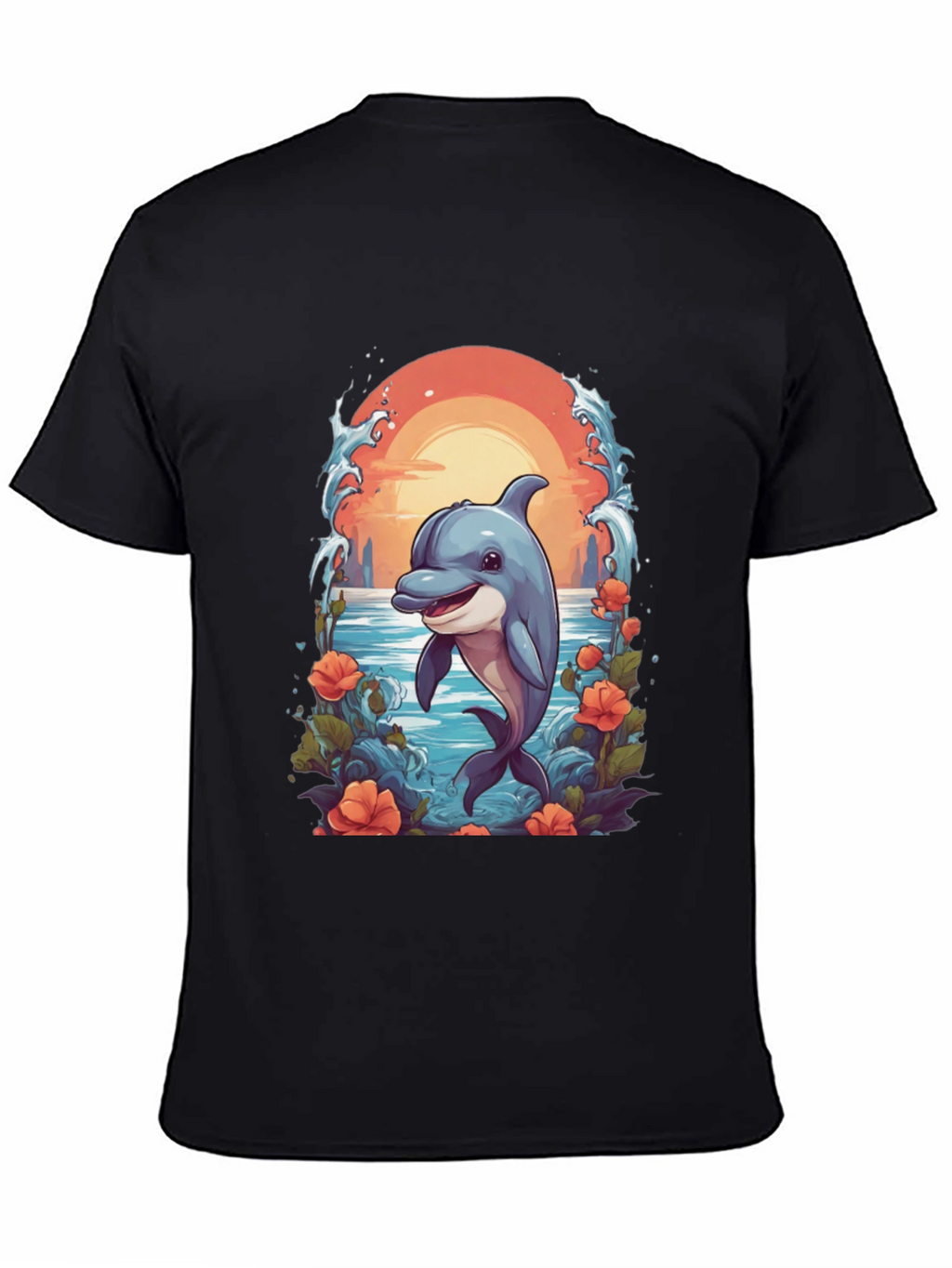 Dolphin Sunset Graphic T-Shirt