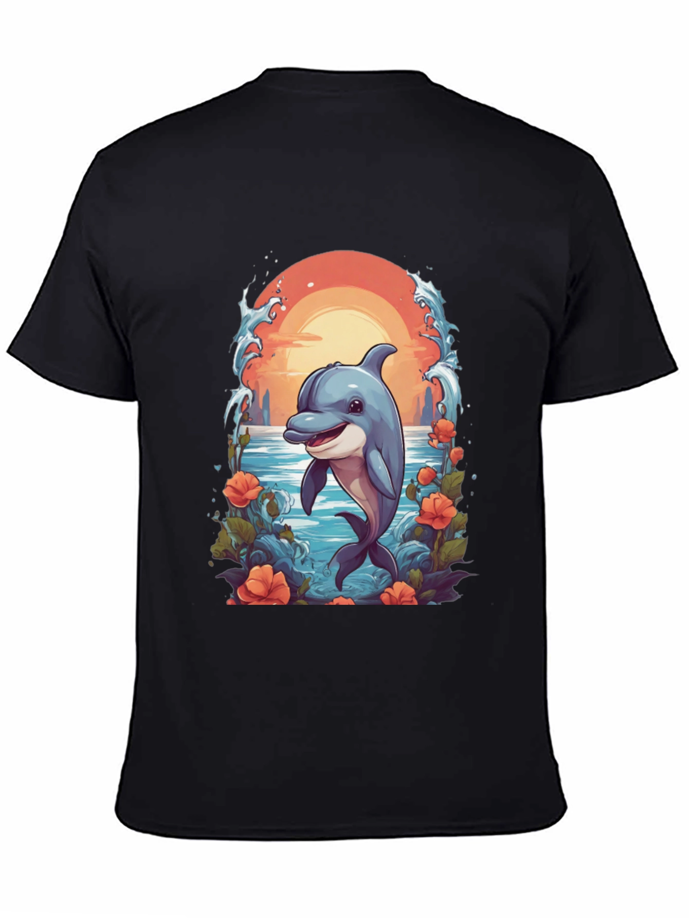 Dolphin Sunset Graphic T-Shirt