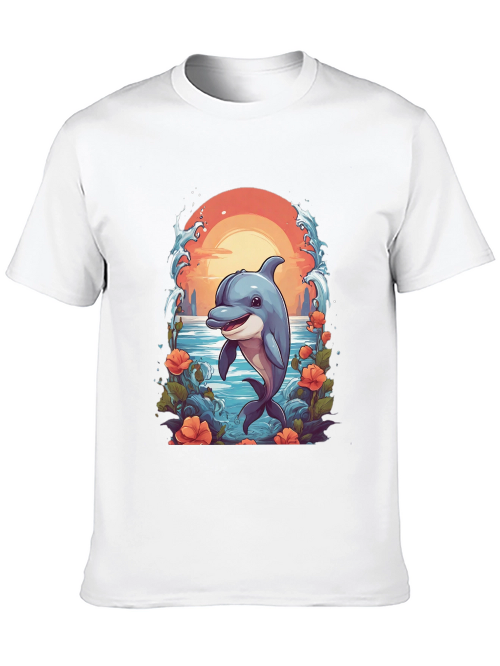 Dolphin Sunset Graphic T-Shirt