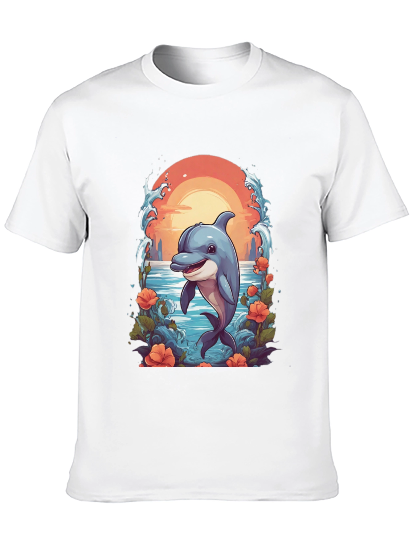 Dolphin Sunset Graphic T-Shirt
