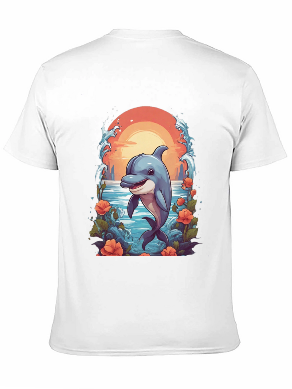 Dolphin Sunset Graphic T-Shirt