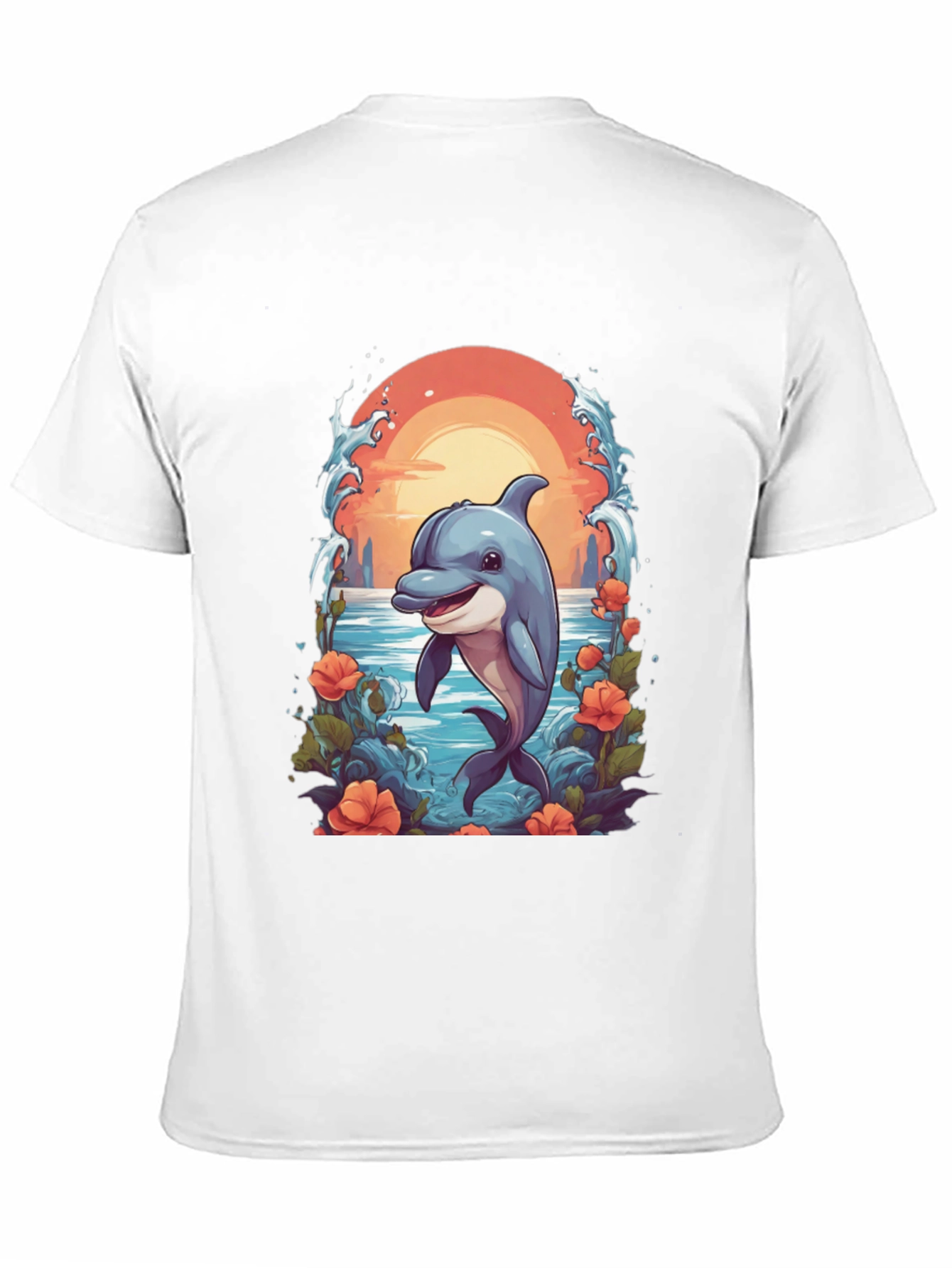 Dolphin Sunset Graphic T-Shirt