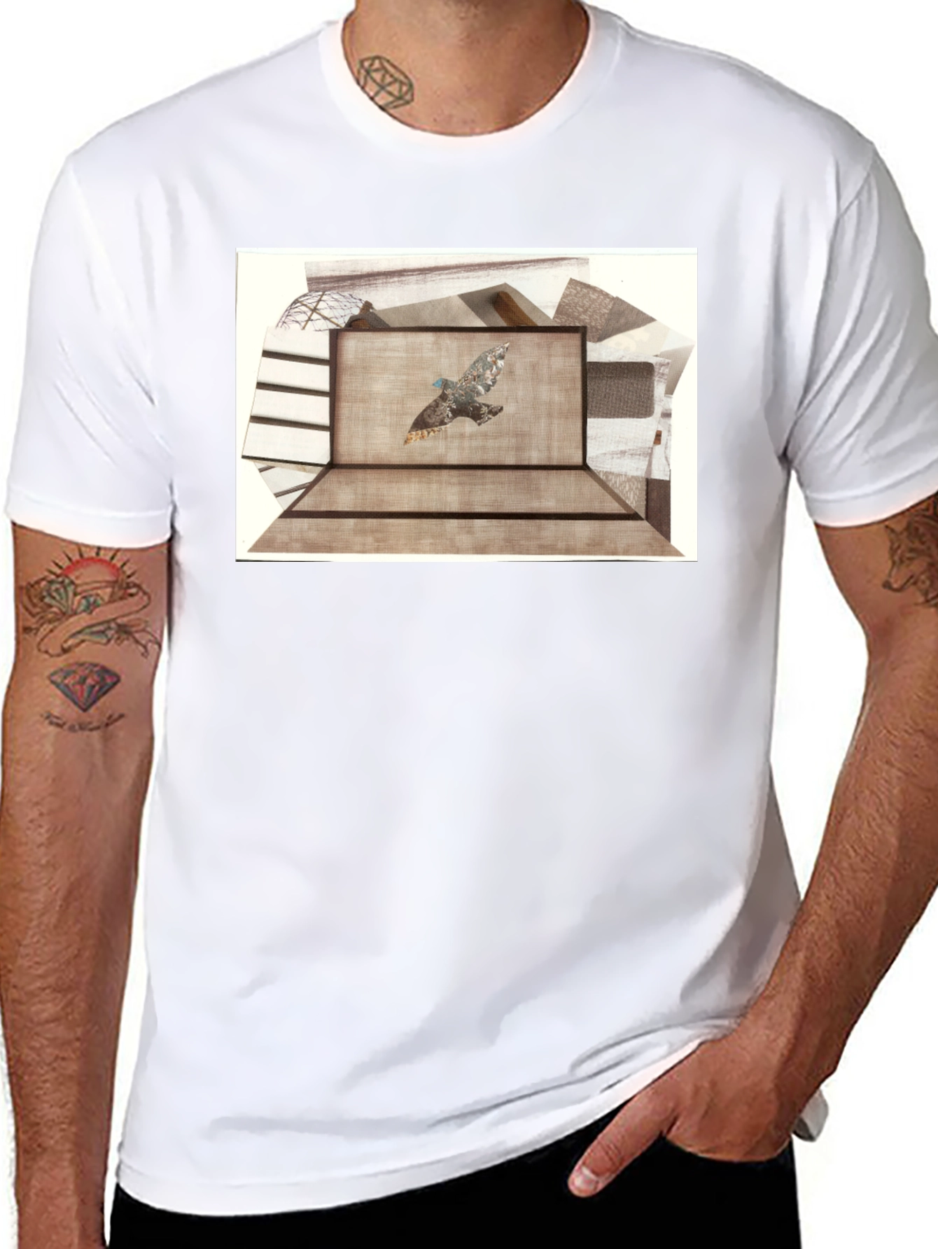 Abstract Bird Graphic Tee - Unisex