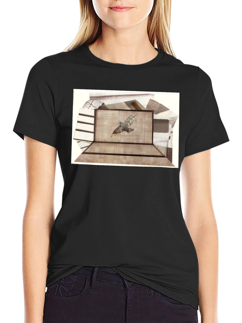 Abstract Bird Graphic Tee - Unisex