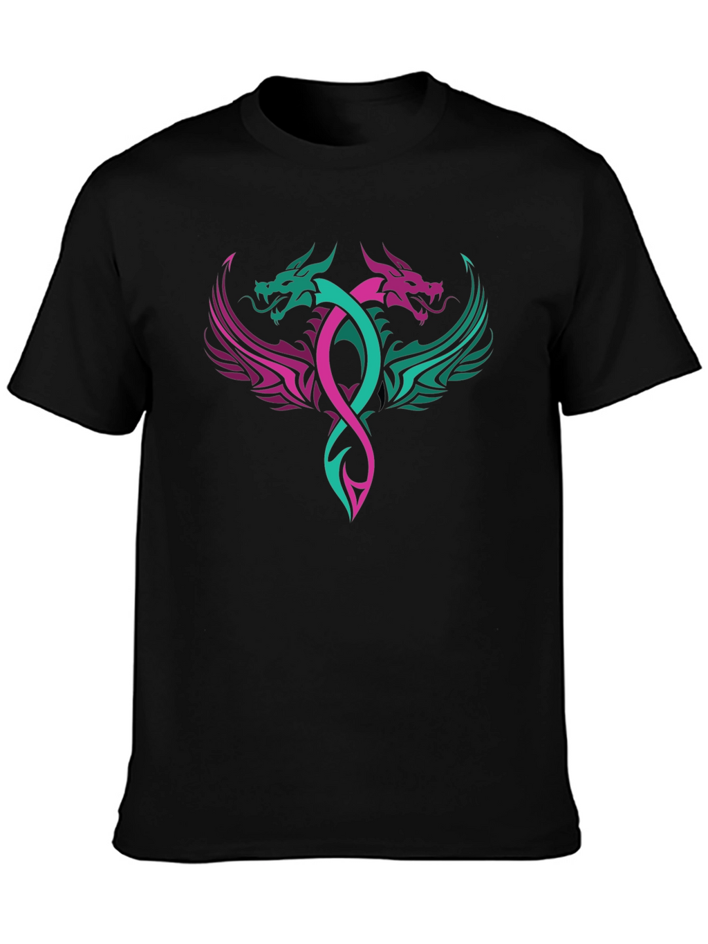 Dual Dragon Graphic Tee - Edgy Style