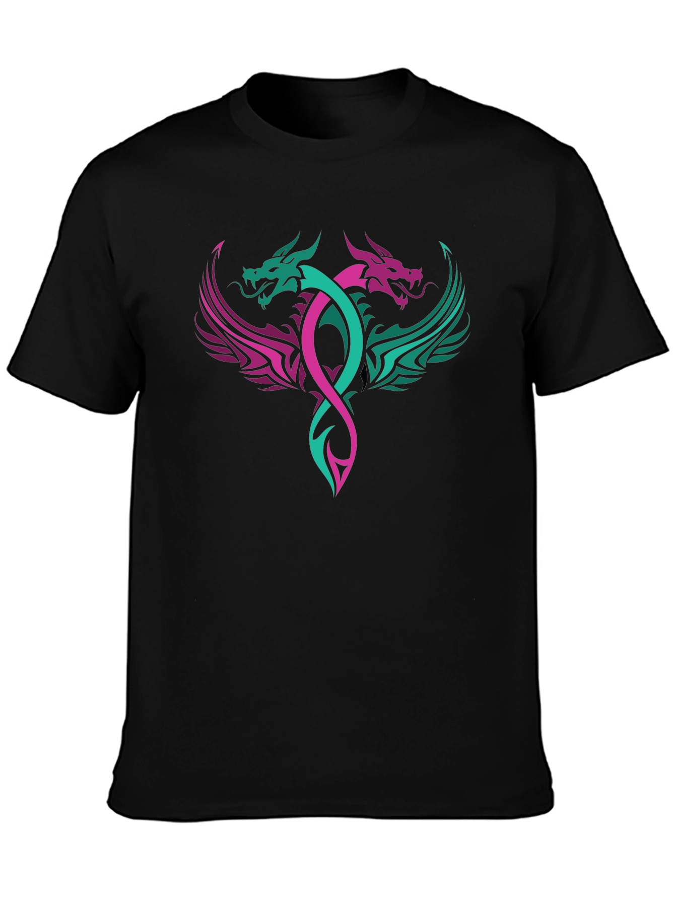 Dual Dragon Graphic Tee - Edgy Style