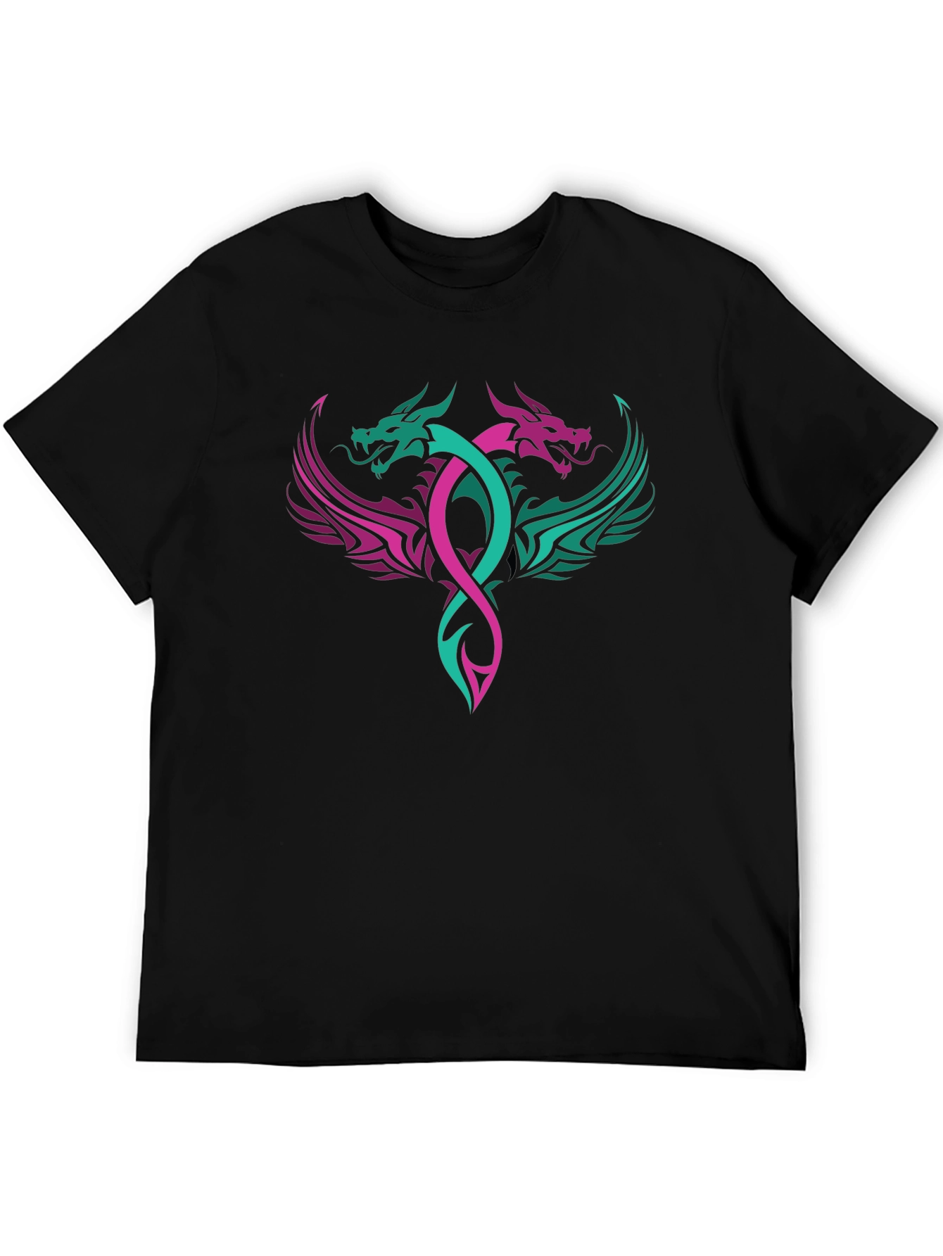 Dual Dragon Graphic Tee - Edgy Style
