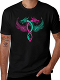 Dual Dragon Graphic Tee - Edgy Style
