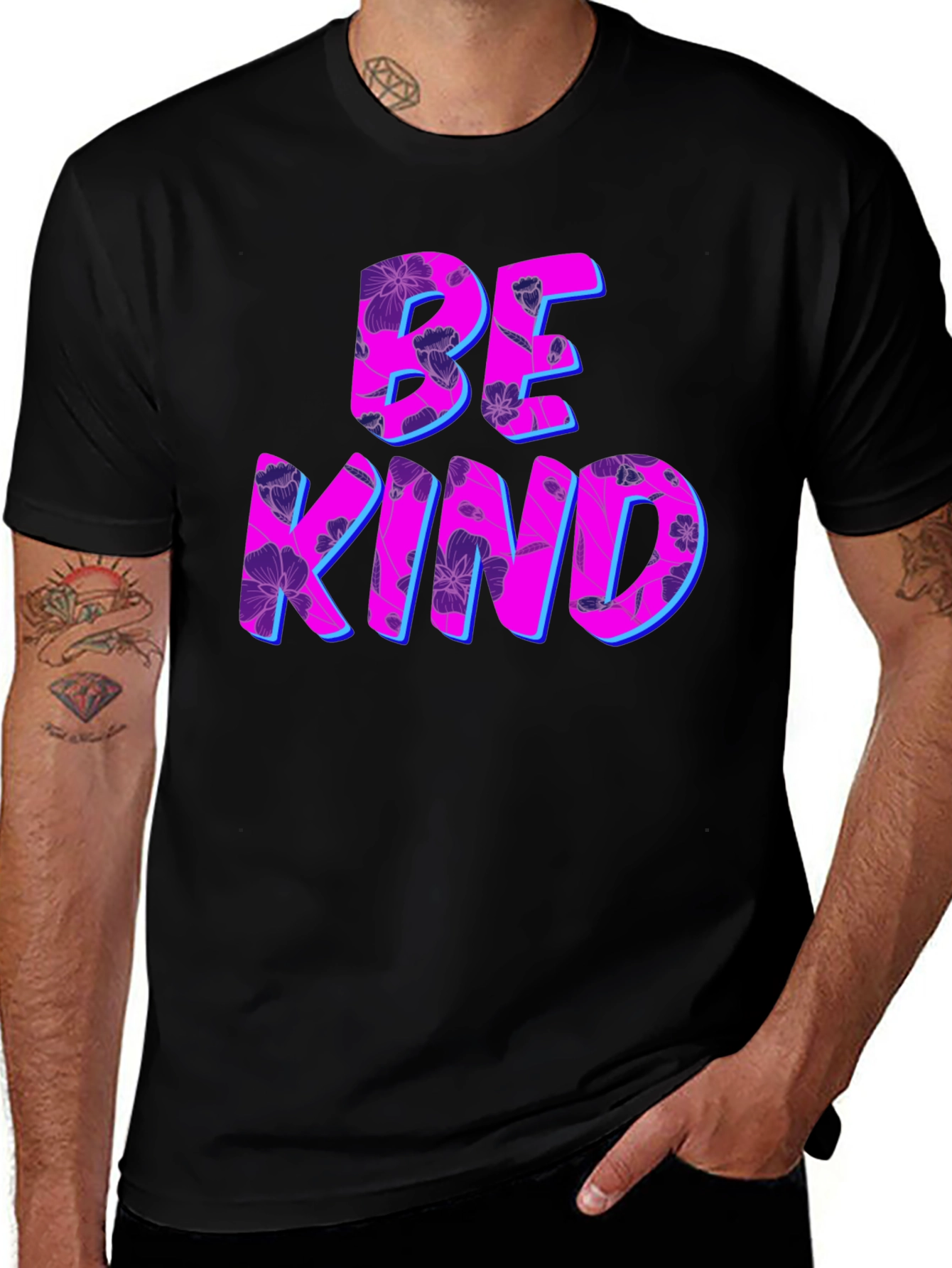 Be Kind Floral Graphic Tee - Trendy Casual Top