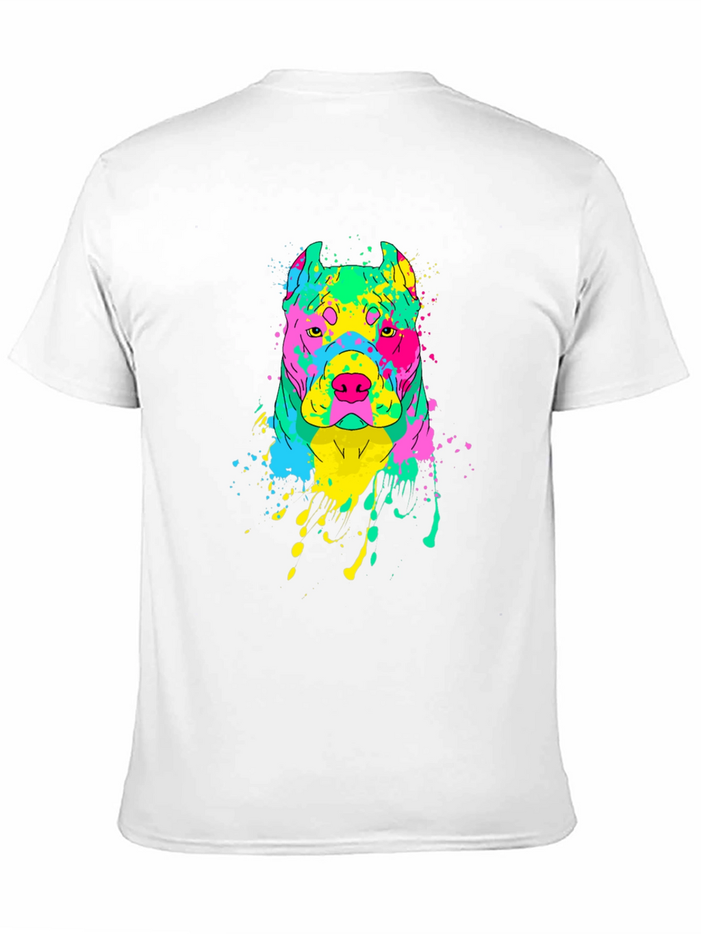 Vibrant Dog Graphic Tee - Mens Black T-Shirt