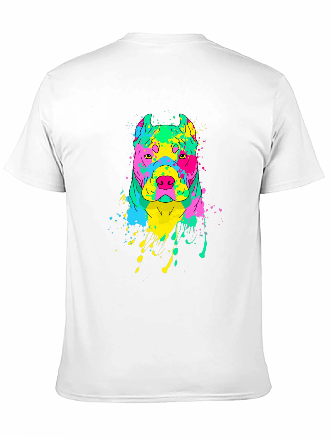 Vibrant Dog Graphic Tee - Mens Black T-Shirt