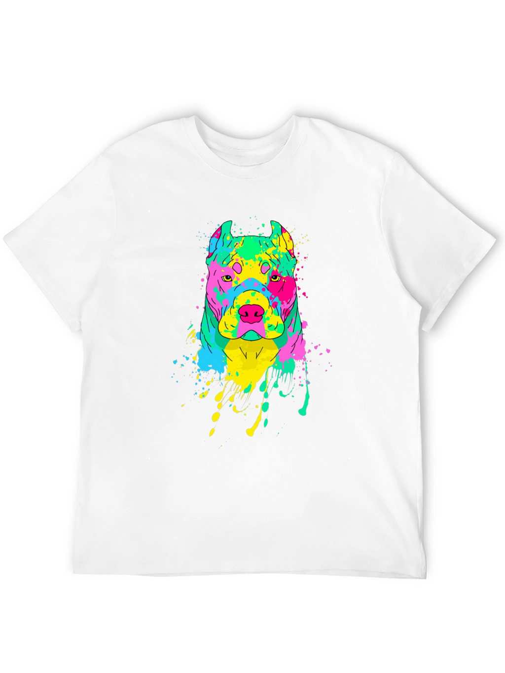 Vibrant Dog Graphic Tee - Mens Black T-Shirt