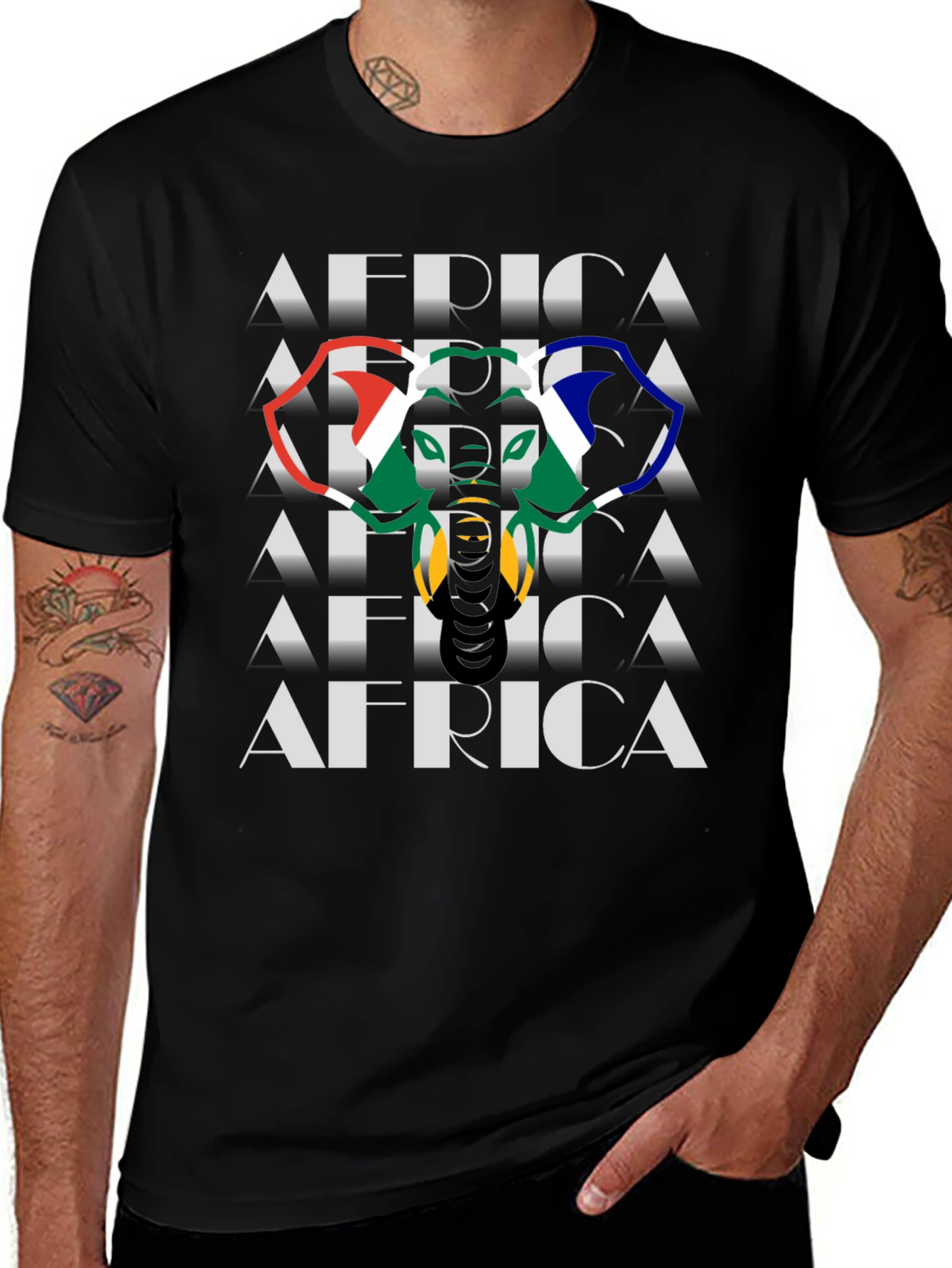 Africa T-Shirt - South African Flag Design - Novelty Tee
