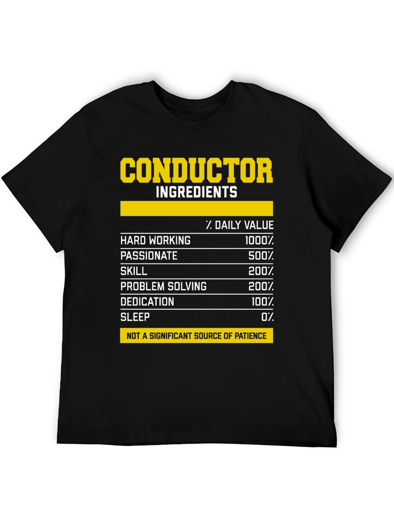 Conductor Ingredients Daily Value T-Shirt