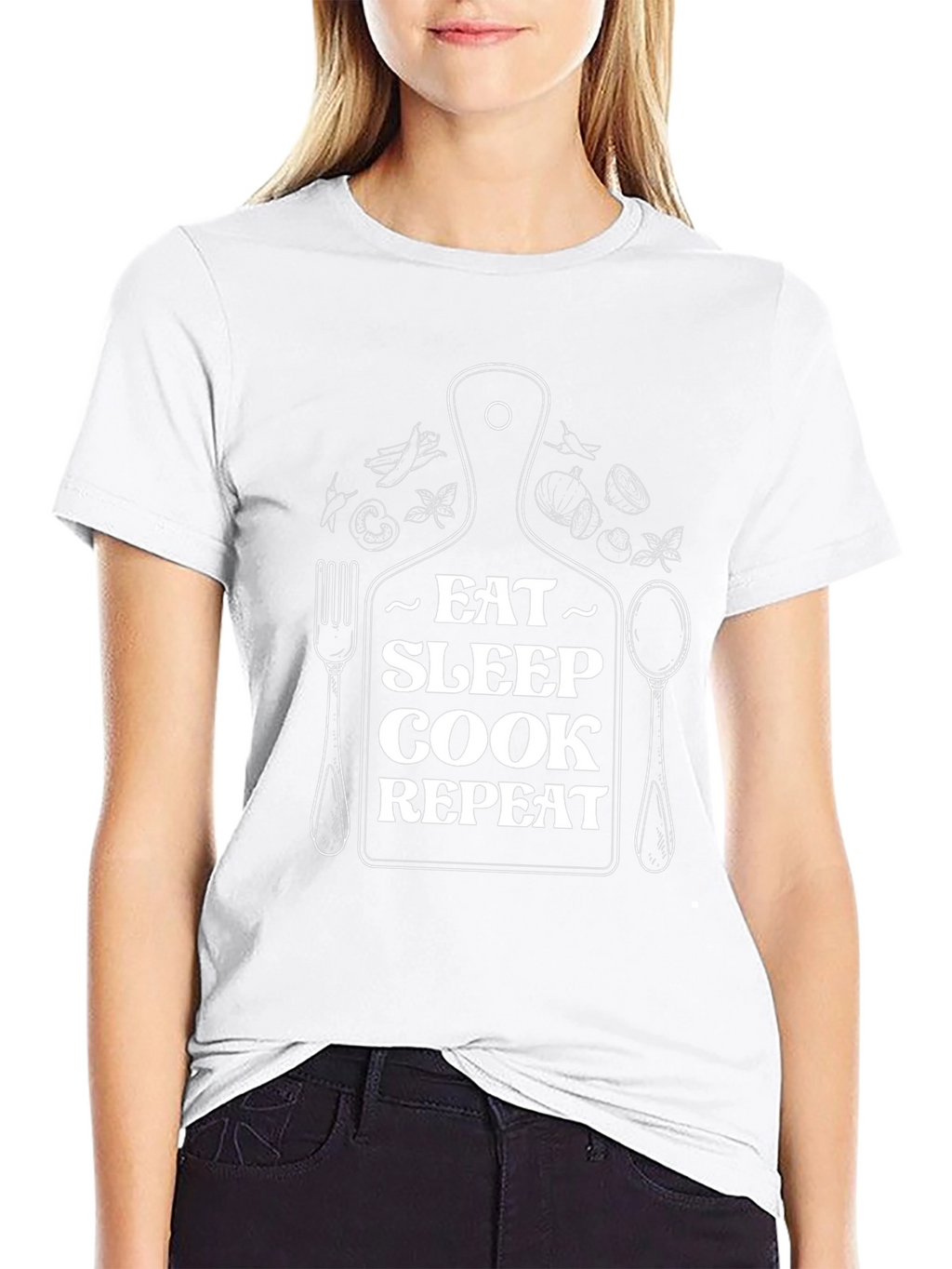 Eat Sleep Cook Repeat Graphic T-Shirt - Chef Gift
