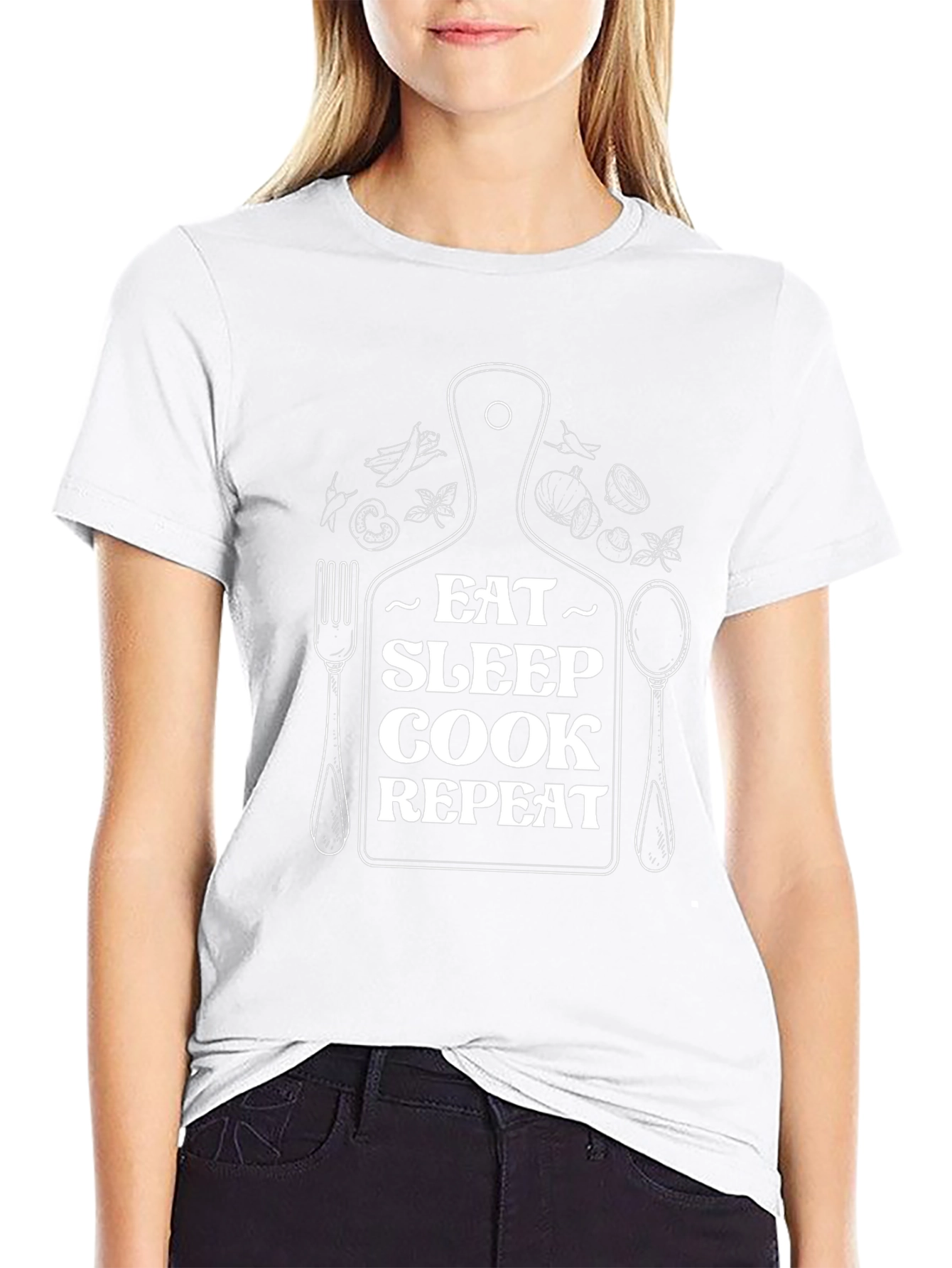 Eat Sleep Cook Repeat Graphic T-Shirt - Chef Gift