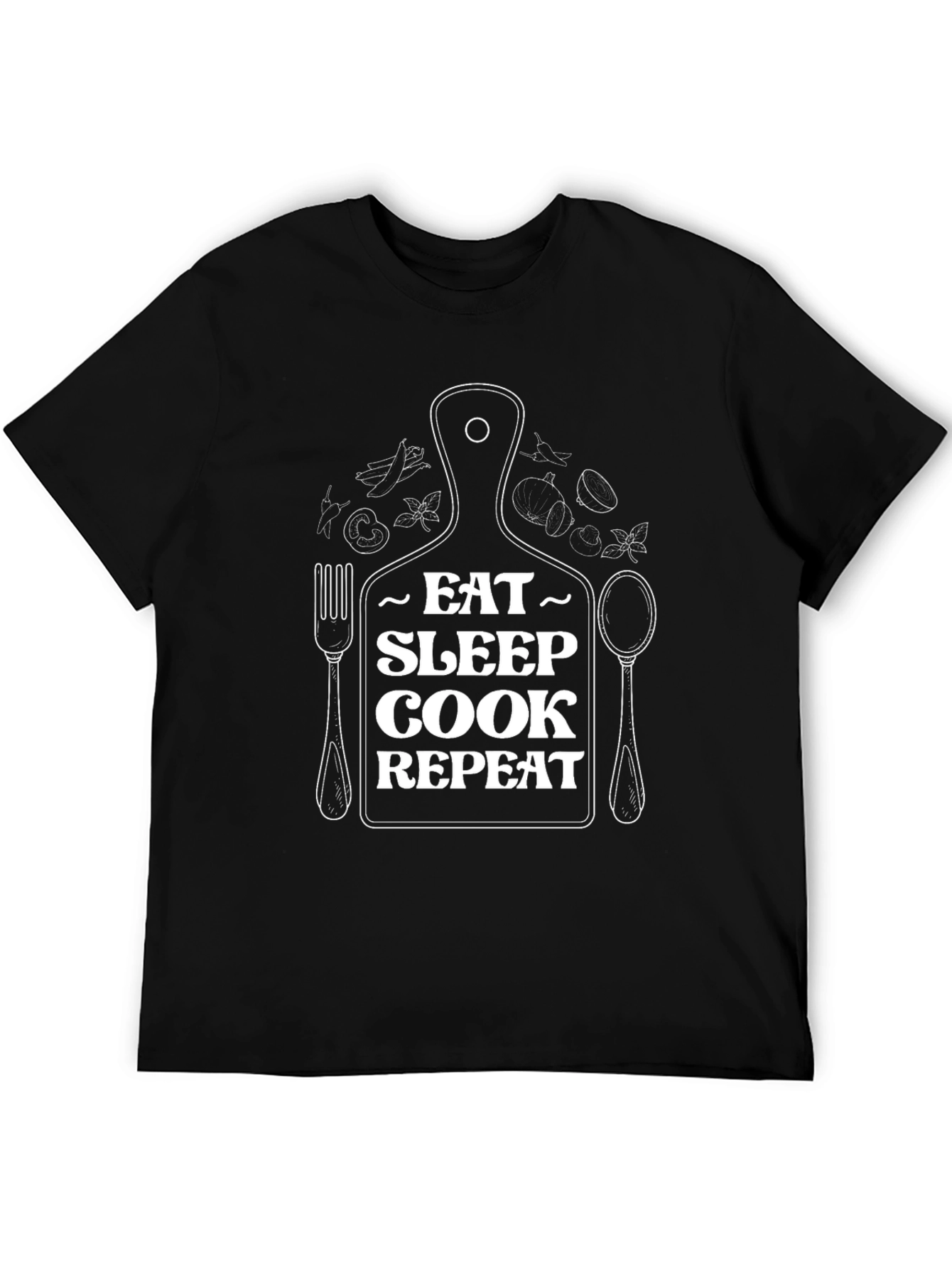 Eat Sleep Cook Repeat Graphic T-Shirt - Chef Gift